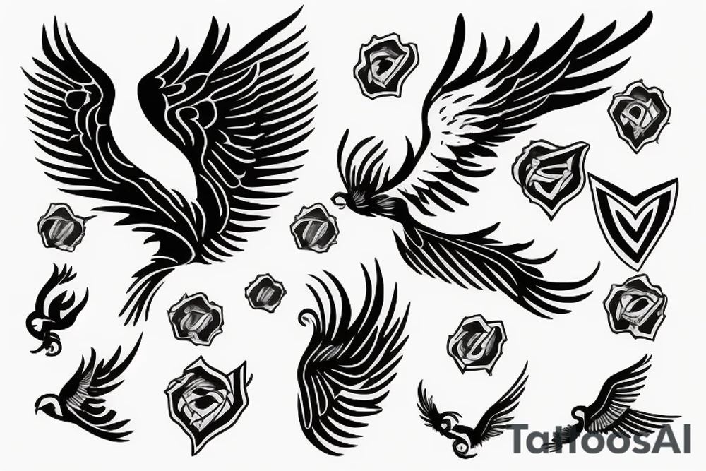 phoenix flying tattoo idea
