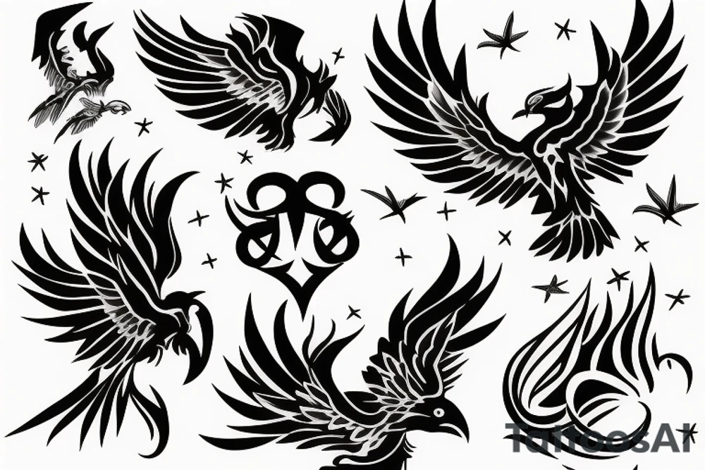 phoenix flying tattoo idea
