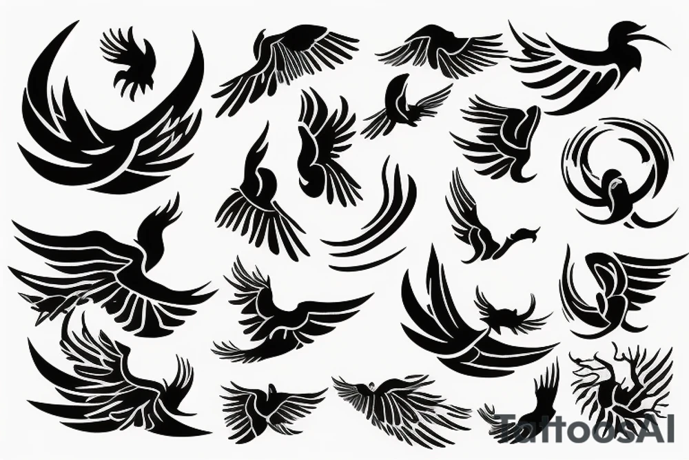 phoenix flying tattoo idea
