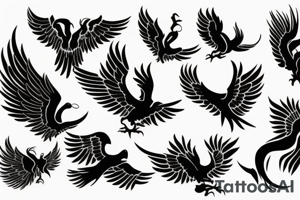 phoenix flying tattoo idea