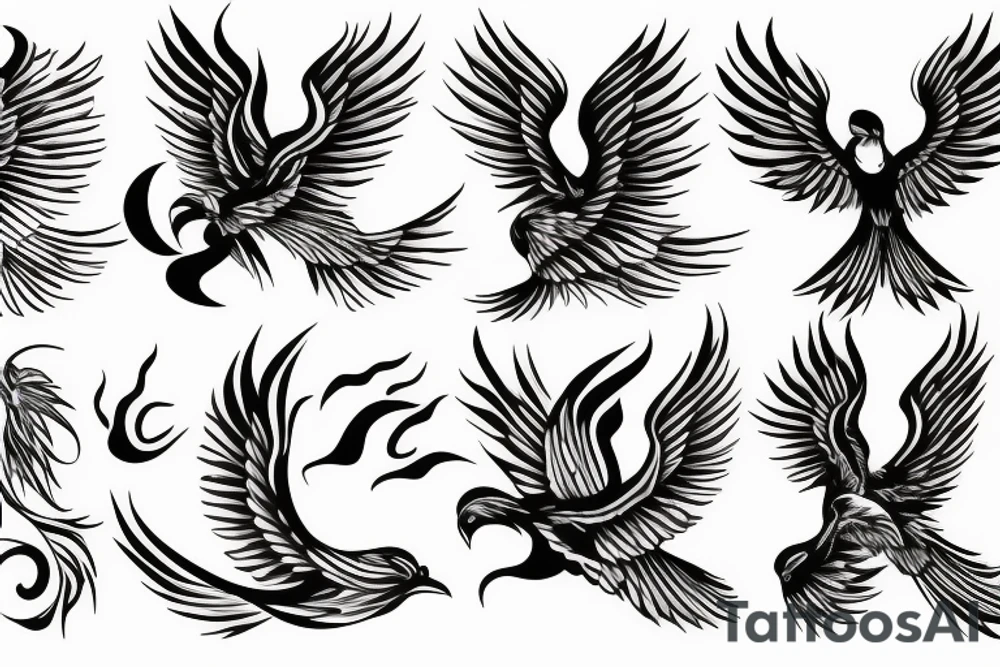 phoenix flying tattoo idea