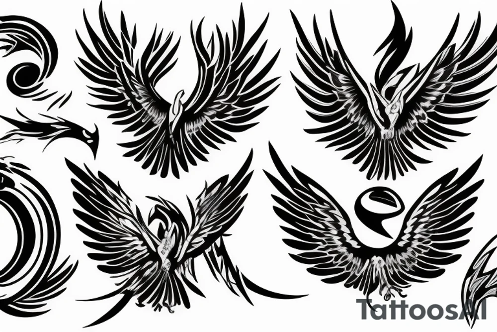 phoenix flying tattoo idea