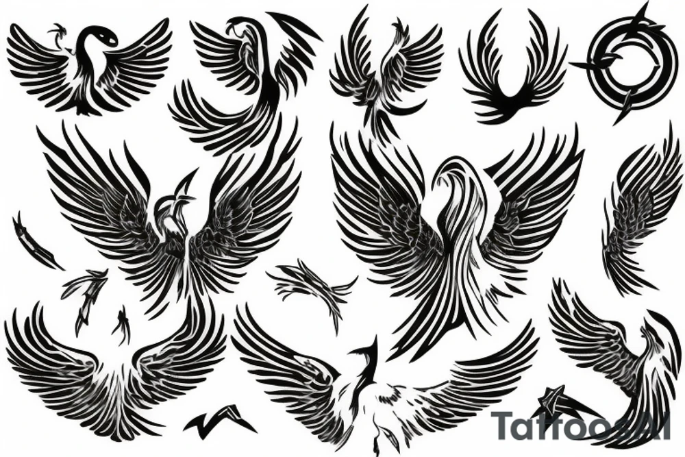 phoenix soft tattoo idea