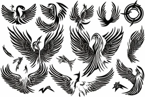 phoenix soft tattoo idea