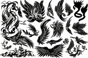 phoenix soft tattoo idea
