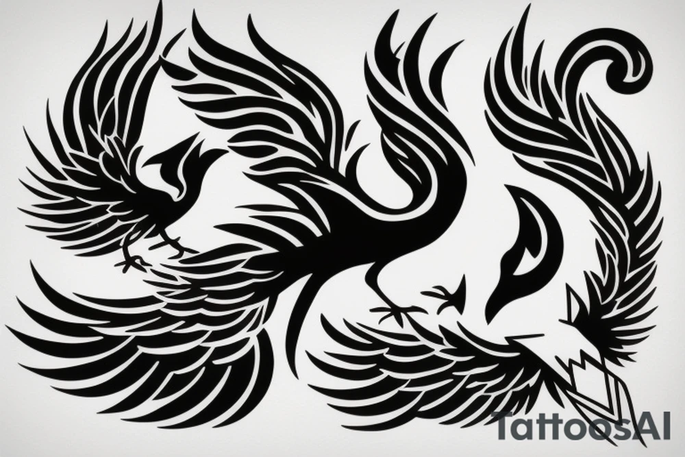 phoenix minimalist tattoo idea