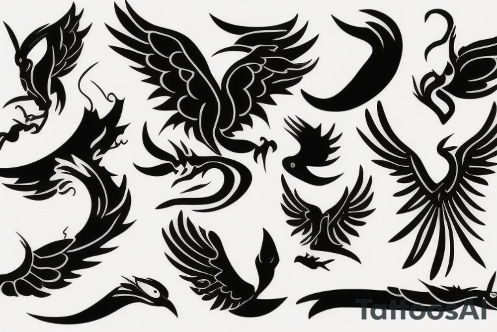 phoenix minimalist tattoo idea