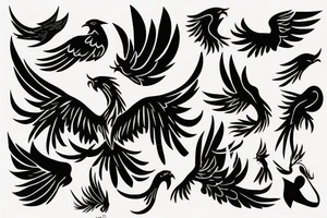 phoenix silhouette tattoo idea