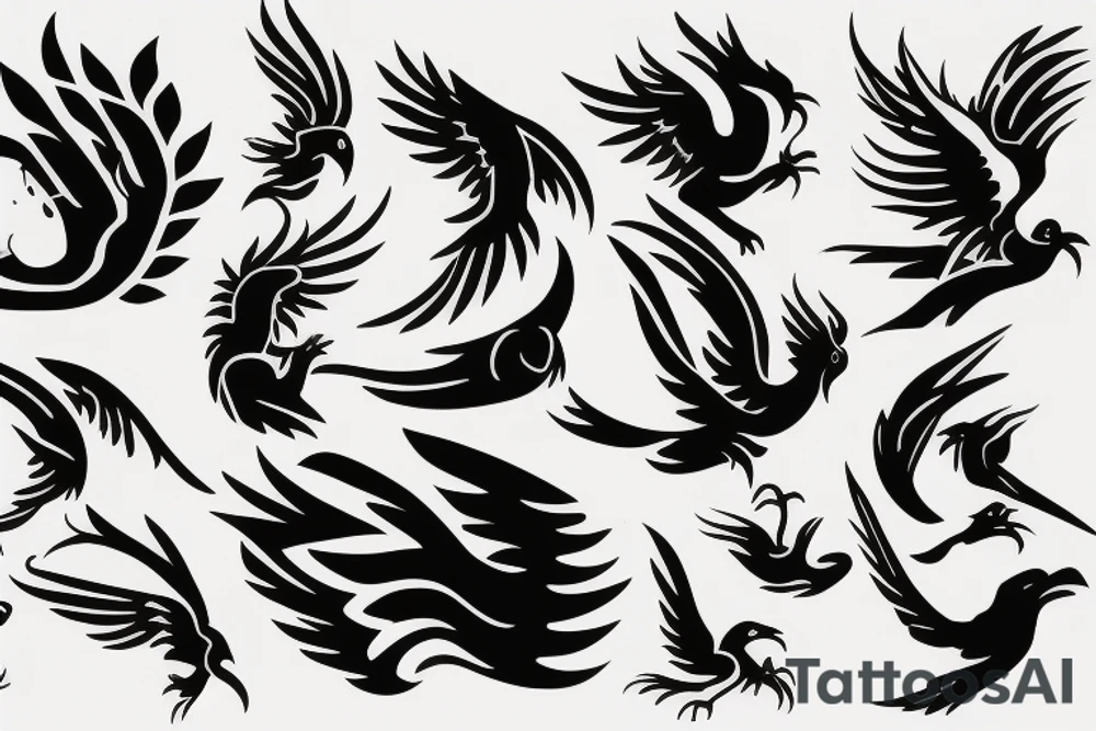 phoenix silhouette tattoo idea