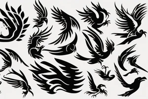phoenix silhouette tattoo idea