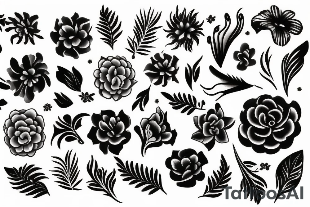 phoenix flowers tattoo idea
