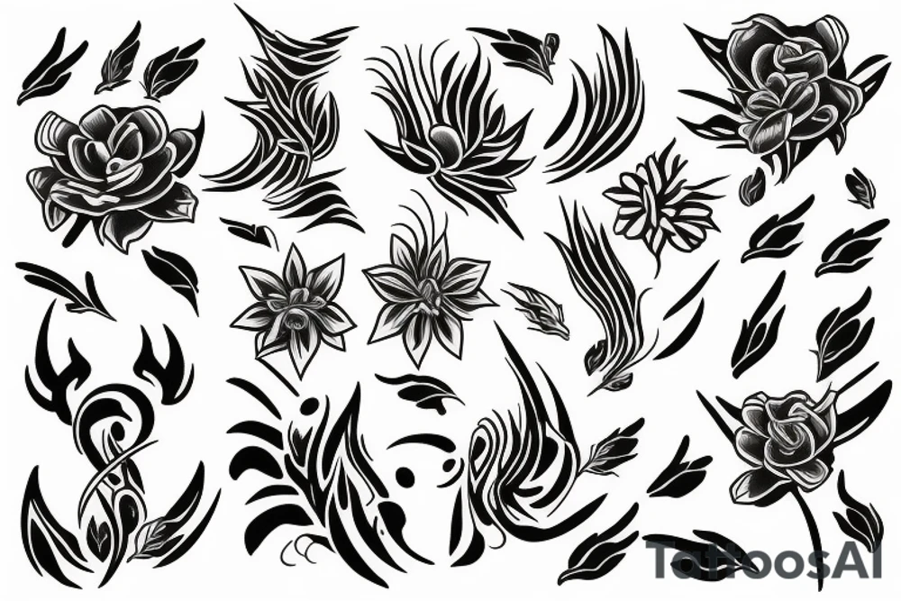 phoenix flowers tattoo idea