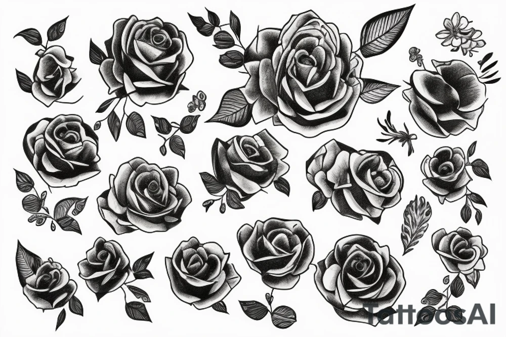 Rosen mit Löwe tattoo idea