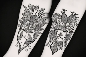 Löwe mit Lilien tattoo idea