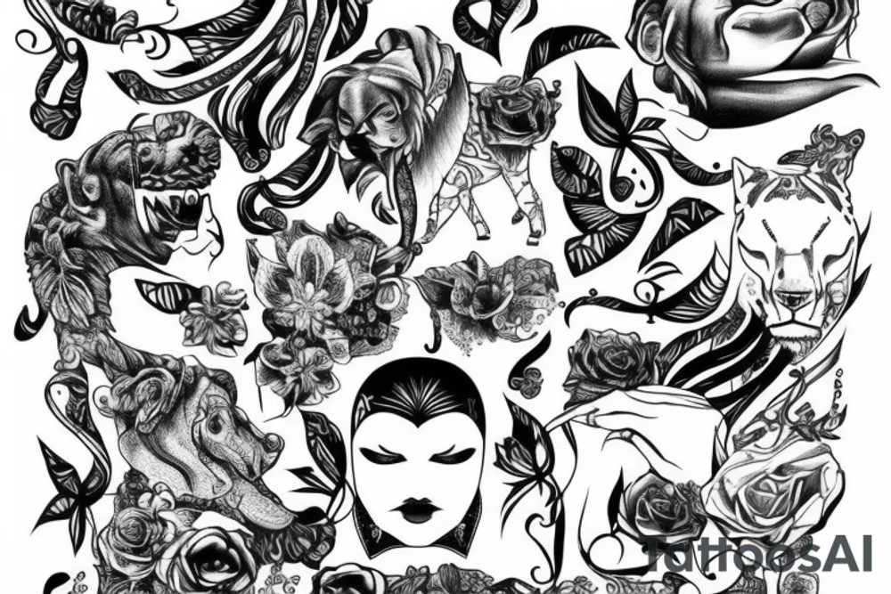 Löwe mit Kronen tattoo idea