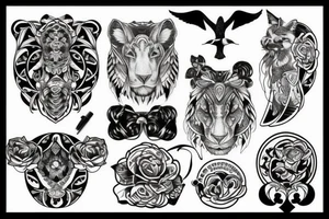 Löwe mit Kronen tattoo idea