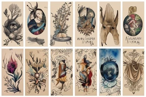 marine and forest fauna tattoo idea