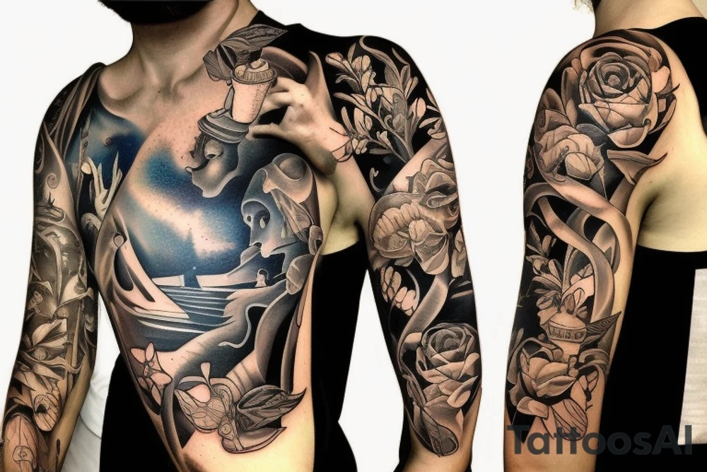 marine and forest fauna tattoo idea