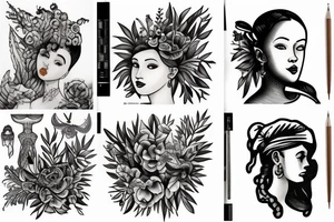 marine and forest fauna tattoo idea