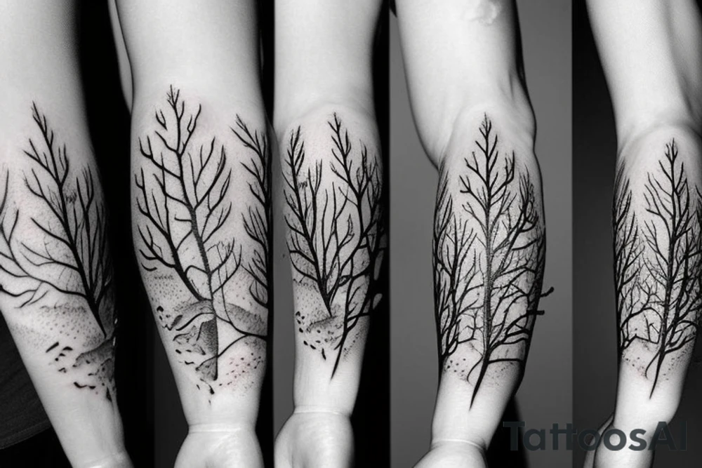 marine and forest fauna tattoo idea