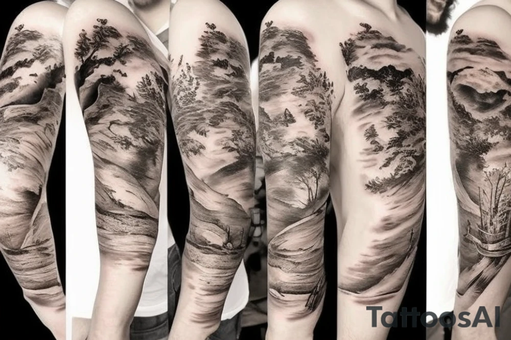 marine and forest fauna tattoo idea
