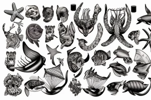Animals from the sea tattoo idea