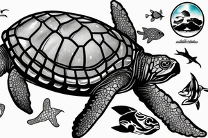 marine turtle seem from below tattoo idea