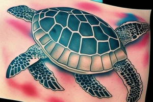 marine turtle seem from below tattoo idea