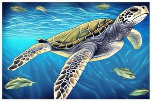 marine turtle seen from below tattoo idea
