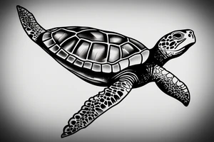 marine turtle seen from below tattoo idea