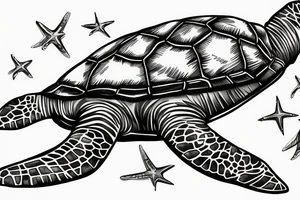 marine turtle seen from below tattoo idea