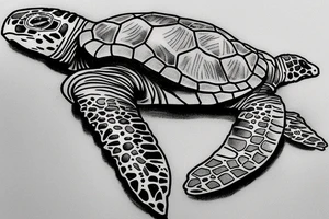 marine turtle seen from below tattoo idea