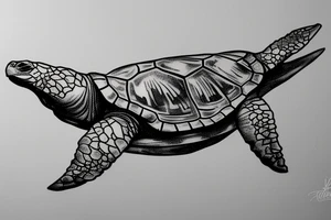 marine turtle seen from below tattoo idea