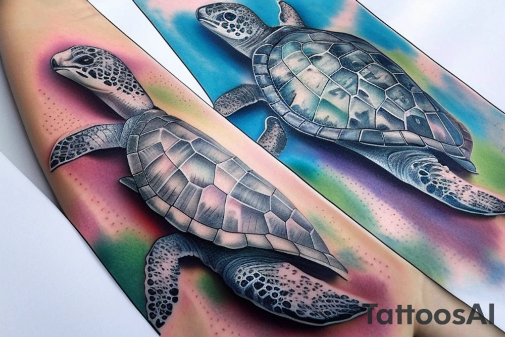 marine turtle tattoo idea