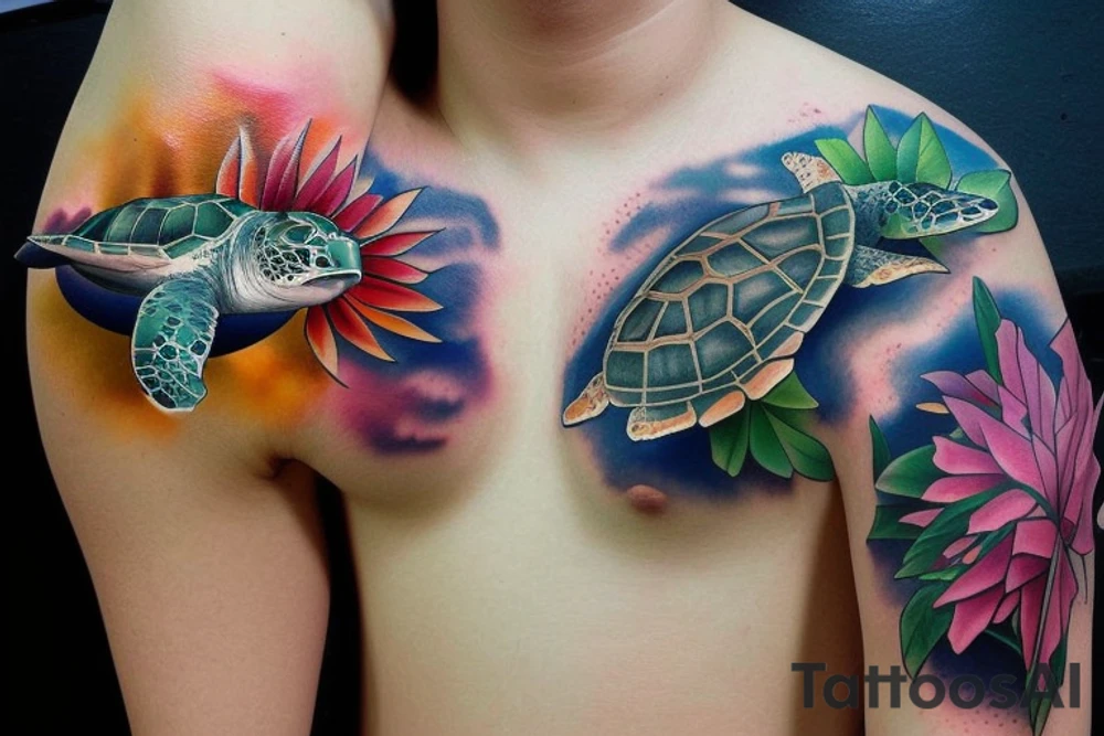 marine turtle tattoo idea