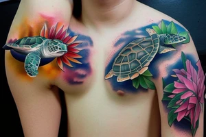 marine turtle tattoo idea