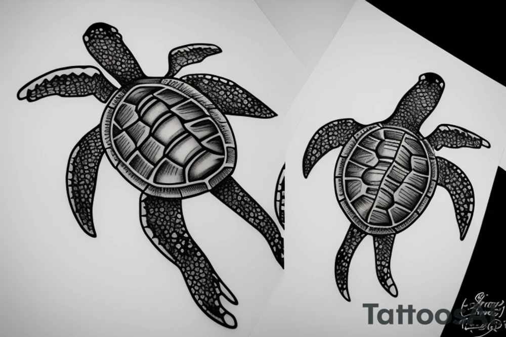 marine turtle tattoo idea