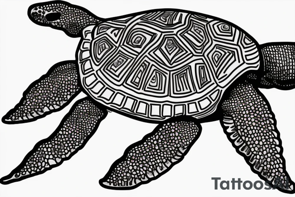marine turtle tattoo idea