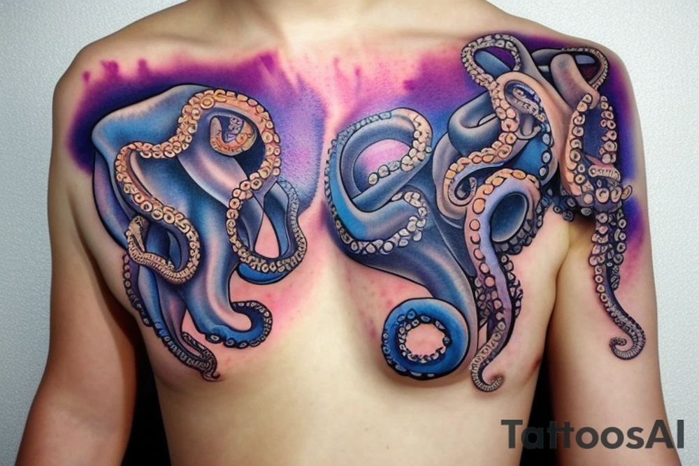 full color realistic octopus tattoo idea