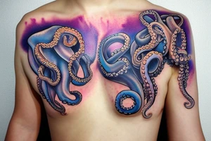 full color realistic octopus tattoo idea