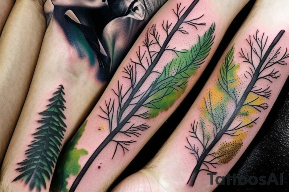 full color realistic forest fauna tattoo idea