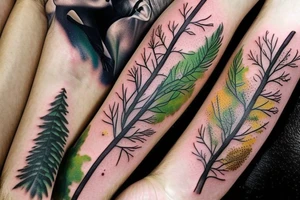 full color realistic forest fauna tattoo idea
