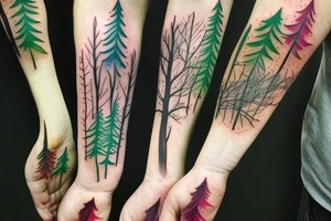 full color realistic forest fauna tattoo idea