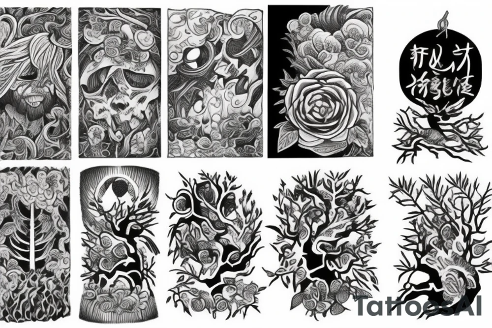 full color forest tattoo idea
