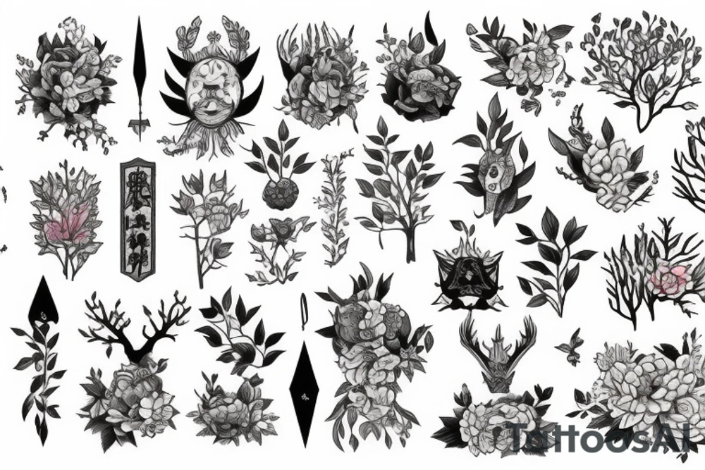 full color forest tattoo idea