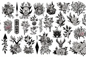 full color forest tattoo idea
