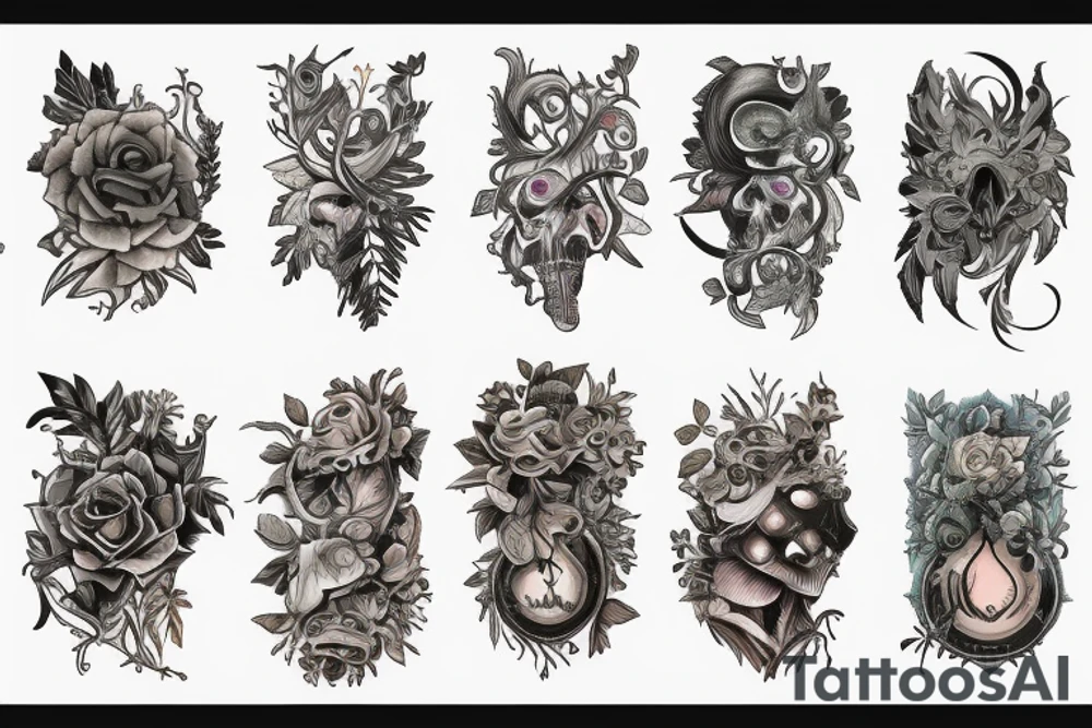 full color forest tattoo idea