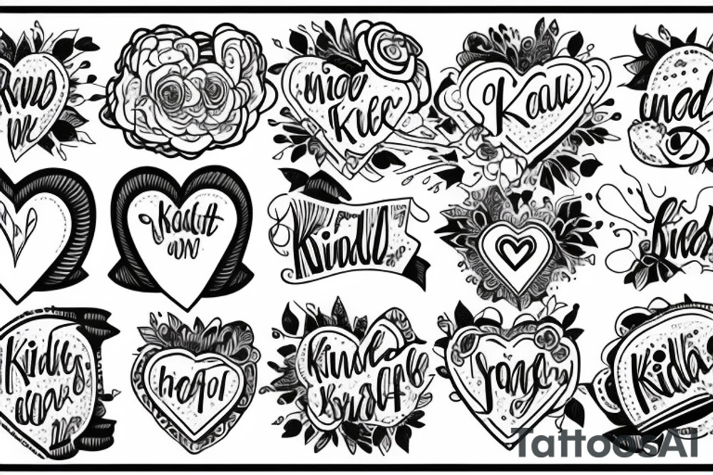 Be kind to yourself heart tattoo idea