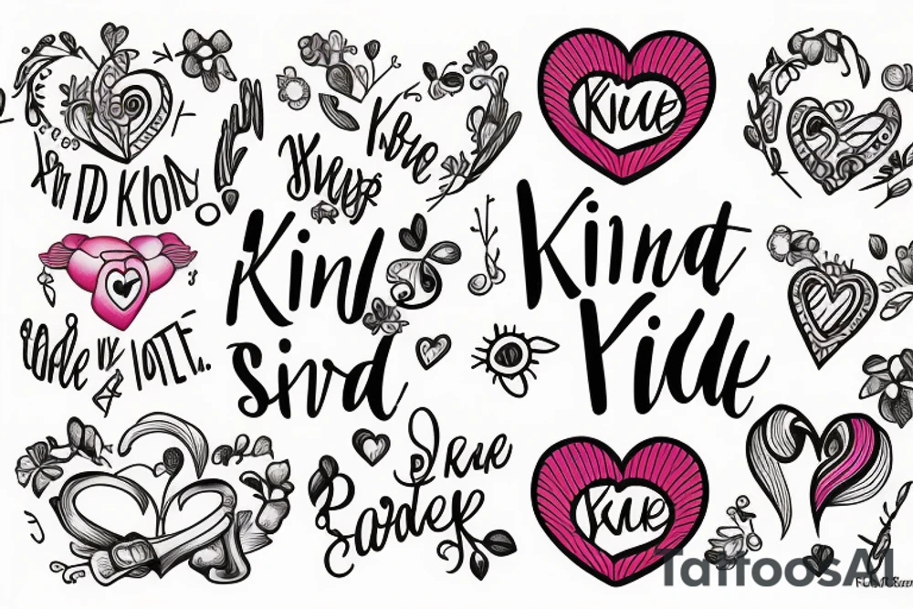 Be kind to yourself heart tattoo idea