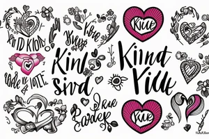 Be kind to yourself heart tattoo idea